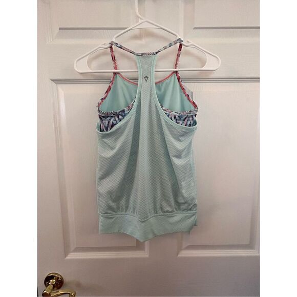 Ivivva Mint green blue Aztec Double Dutch Tank Top size 10 EUC - Picture 2 of 10